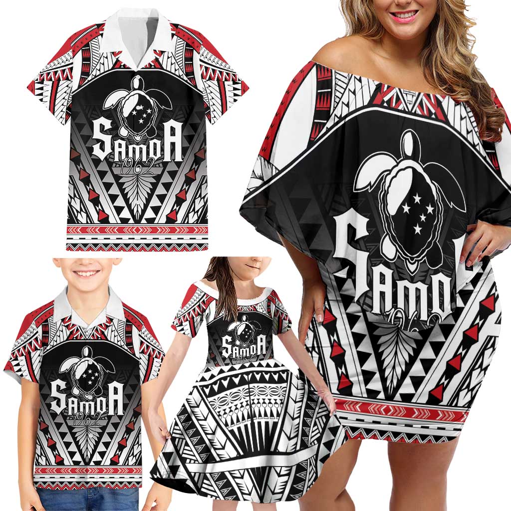 Samoa Independence Day Family Matching Off Shoulder Short Dress and Hawaiian Shirt Proud To Be Samoan