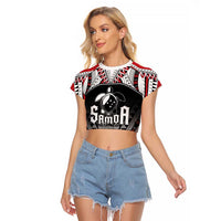 Samoa Independence Day Raglan Cropped T Shirt Proud To Be Samoan LT05 Female Black - Polynesian Pride