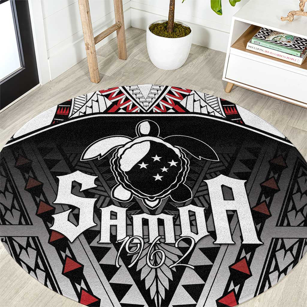 Samoa Independence Day Round Carpet Proud To Be Samoan LT05 Black - Polynesian Pride