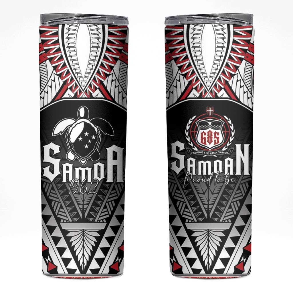 Samoa Independence Day Skinny Tumbler Proud To Be Samoan LT05 Black - Polynesian Pride