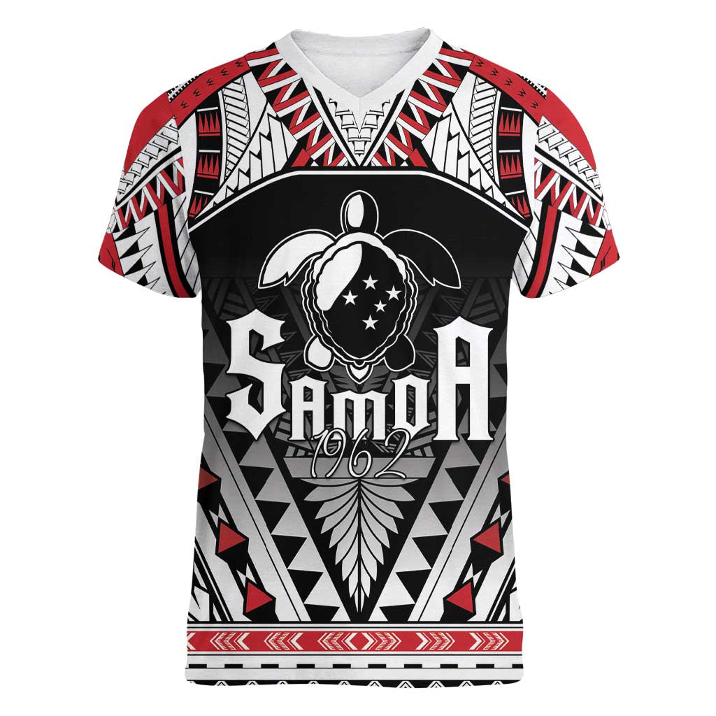 Samoa Independence Day Women V-Neck T-Shirt Proud To Be Samoan LT05 Female Black - Polynesian Pride