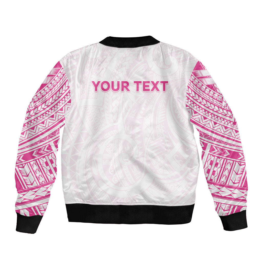Personalised New Zealand Aotearoa Bomber Jacket Nurse Tribal Pink Version LT05 - Polynesian Pride