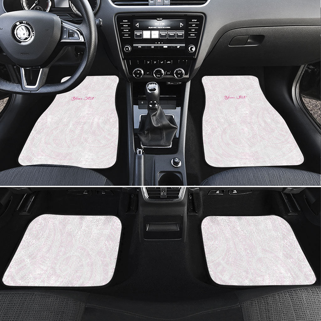 Personalised New Zealand Aotearoa Car Mats Nurse Tribal Pink Version