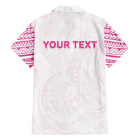 Personalised New Zealand Aotearoa Family Matching Long Sleeve Bodycon Dress and Hawaiian Shirt Nurse Tribal Pink Version