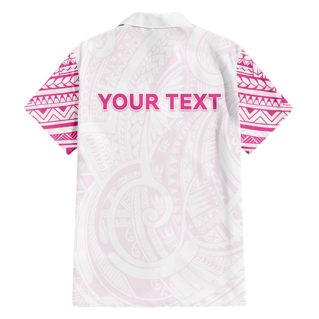 Personalised New Zealand Aotearoa Family Matching Off Shoulder Maxi Dress and Hawaiian Shirt Nurse Tribal Pink Version