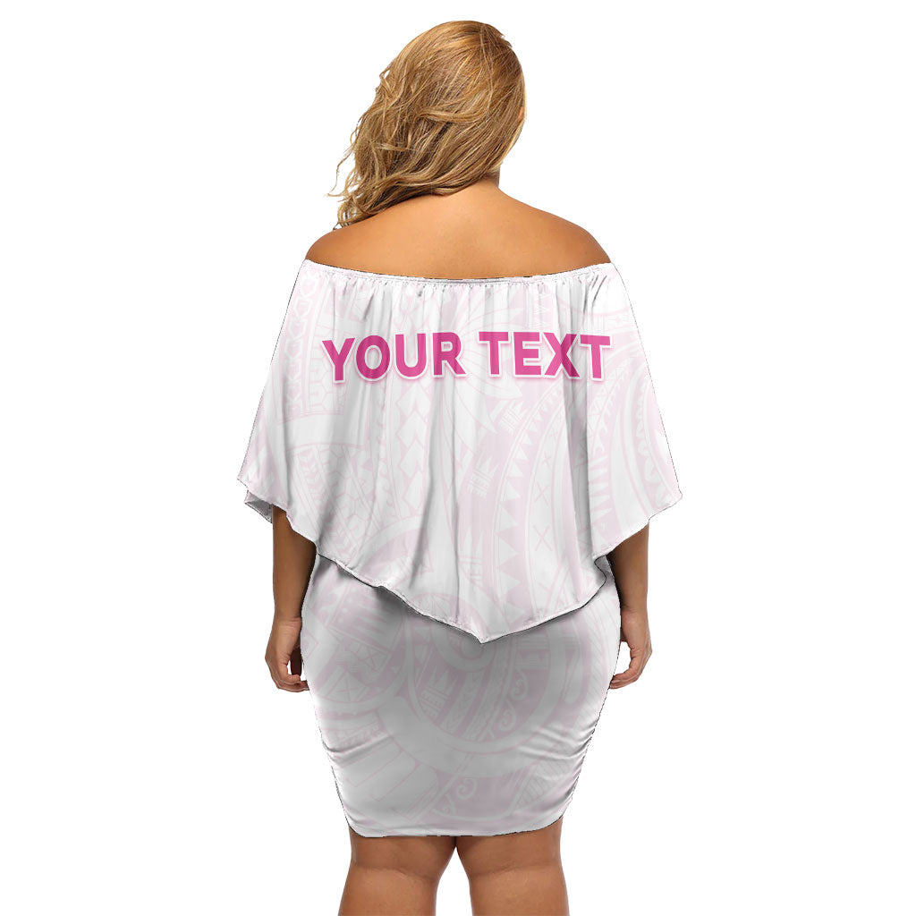 Personalised New Zealand Aotearoa Family Matching Off Shoulder Short Dress and Hawaiian Shirt Nurse Tribal Pink Version