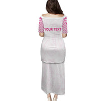 Personalised New Zealand Aotearoa Family Matching Puletasi and Hawaiian Shirt Nurse Tribal Pink Version