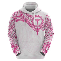 Personalised New Zealand Aotearoa Hoodie Nurse Tribal Pink Version LT05 - Polynesian Pride