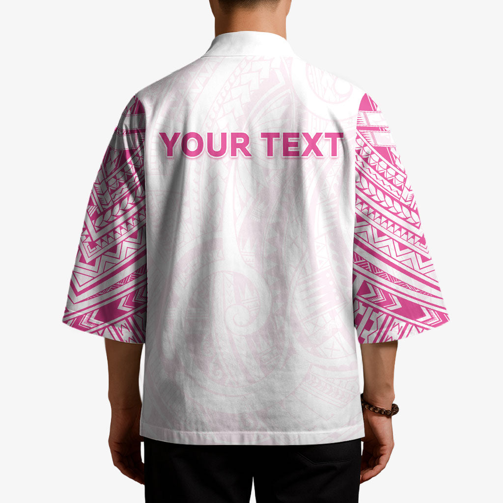 Personalised New Zealand Aotearoa Kimono Nurse Tribal Pink Version LT05 - Polynesian Pride