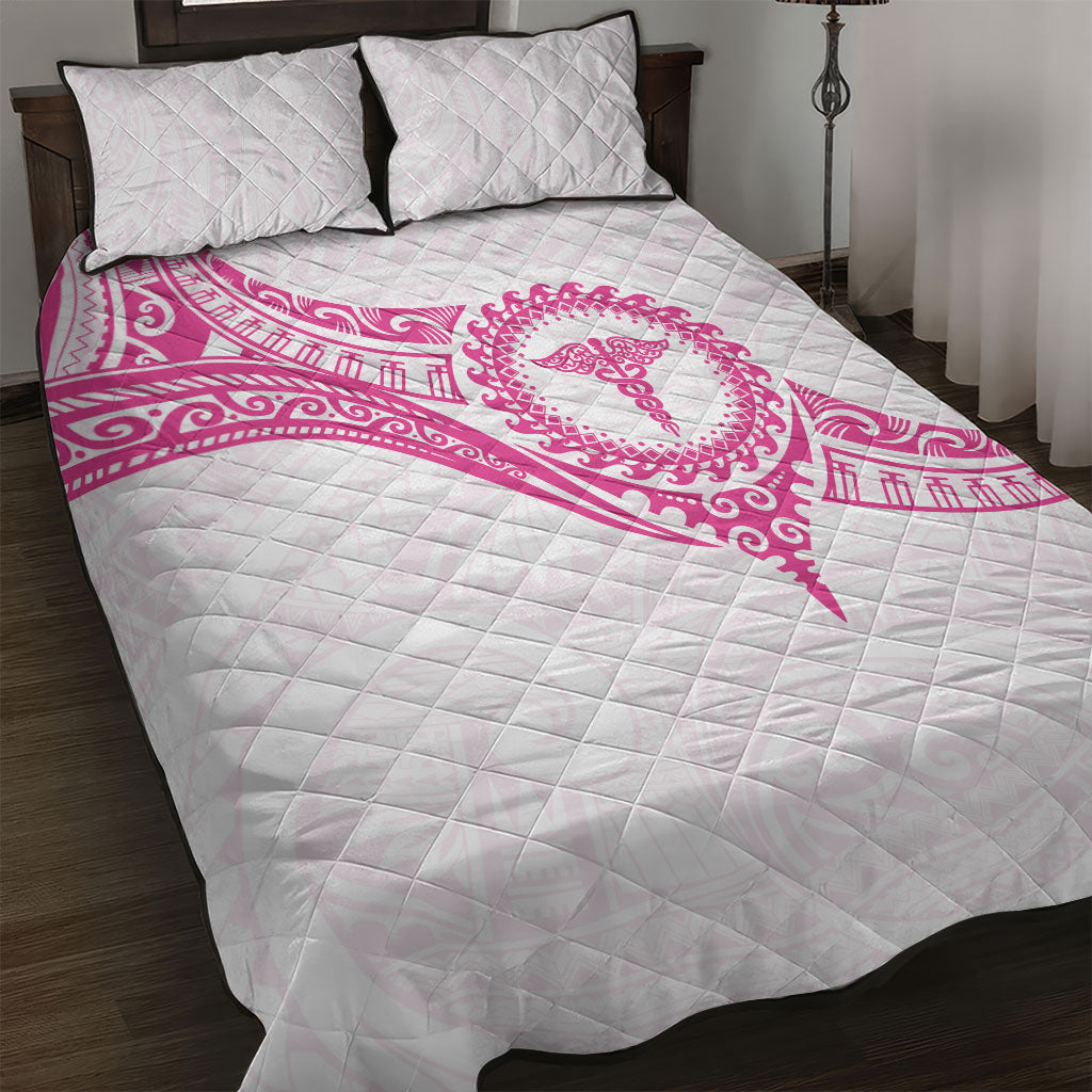 New Zealand Aotearoa Quilt Bed Set Nurse Tribal Pink Version