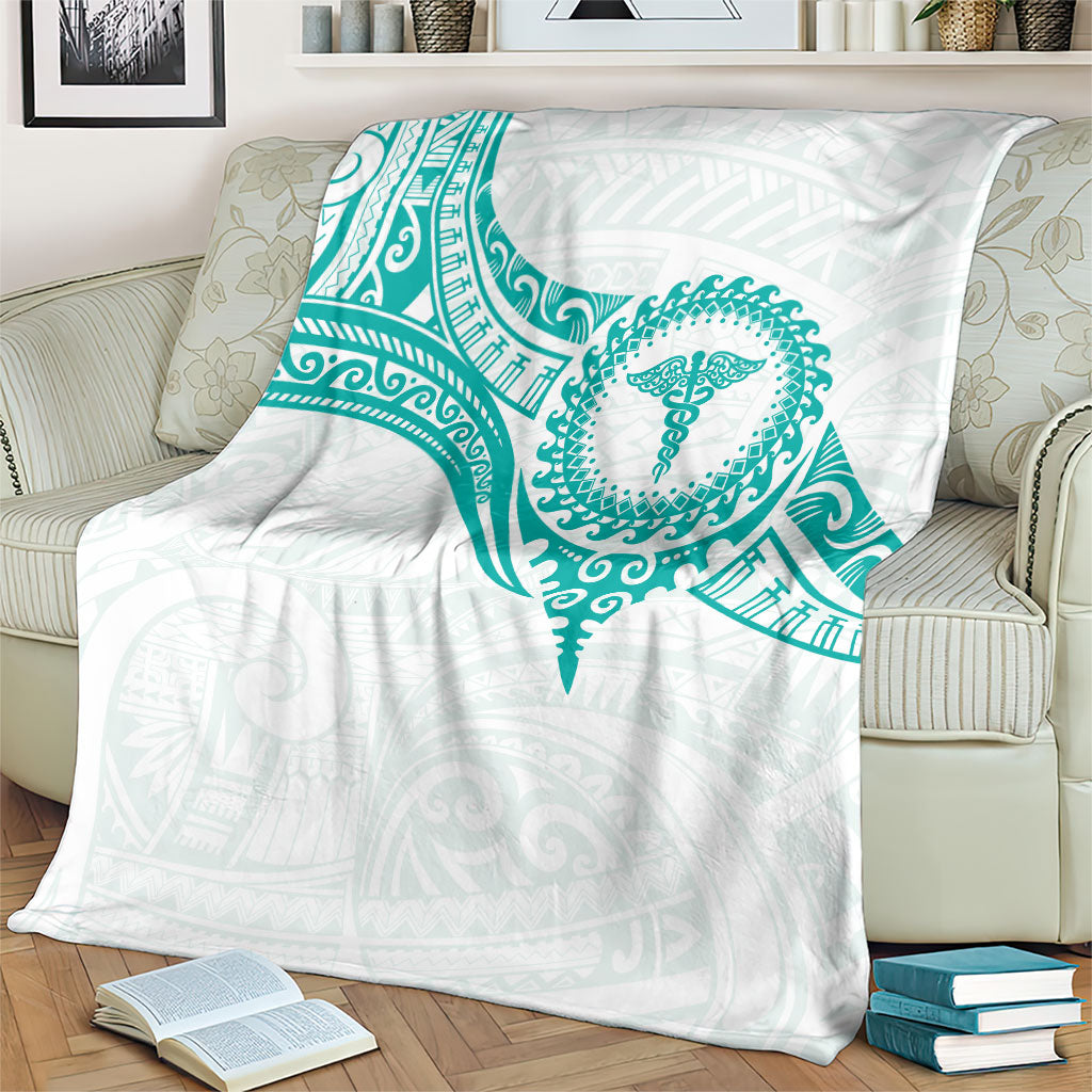 New Zealand Aotearoa Blanket Nurse Tribal Teal Version LT05 - Polynesian Pride
