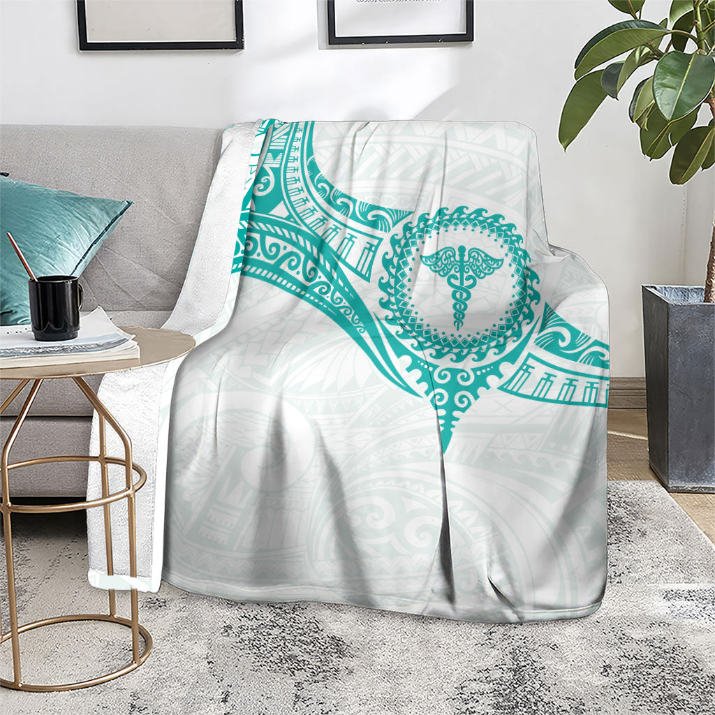 New Zealand Aotearoa Blanket Nurse Tribal Teal Version LT05 - Polynesian Pride