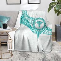 New Zealand Aotearoa Blanket Nurse Tribal Teal Version LT05 - Polynesian Pride