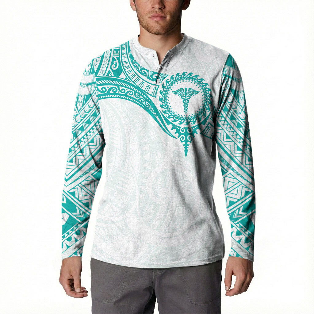 Personalised New Zealand Aotearoa Button Sweatshirt Nurse Tribal Teal Version
