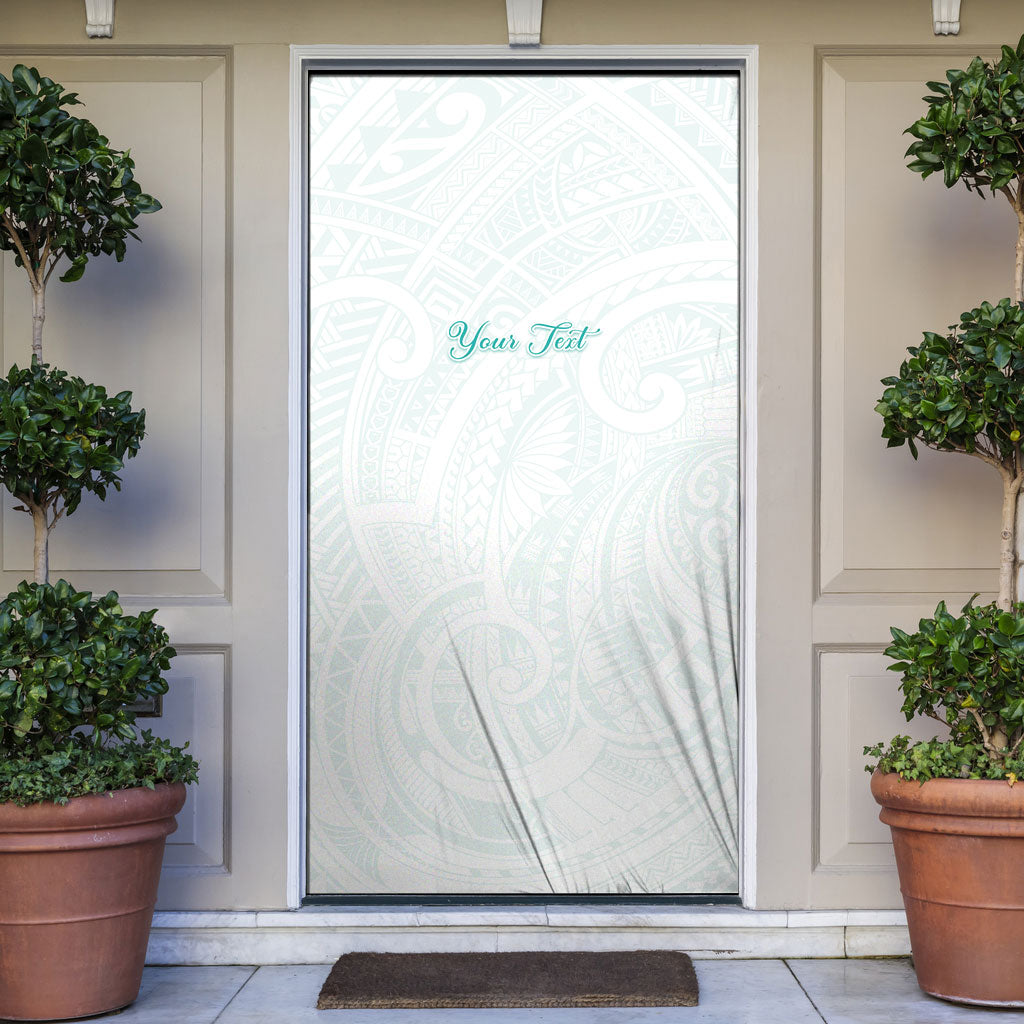 Personalised New Zealand Aotearoa Door Cover Nurse Tribal Teal Version LT05 Teal - Polynesian Pride
