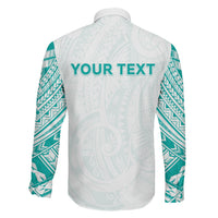 Personalised New Zealand Aotearoa Family Matching Off The Shoulder Long Sleeve Dress and Hawaiian Shirt Nurse Tribal Teal Version