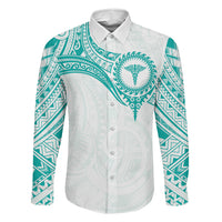Personalised New Zealand Aotearoa Family Matching Short Sleeve Bodycon Dress and Hawaiian Shirt Nurse Tribal Teal Version