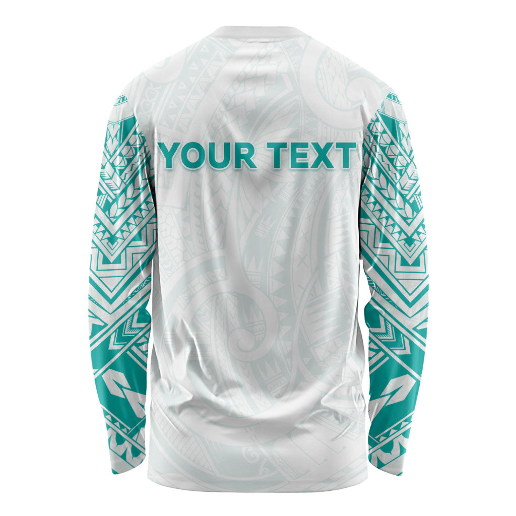 Personalised New Zealand Aotearoa Long Sleeve Shirt Nurse Tribal Teal Version LT05 - Polynesian Pride