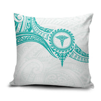 New Zealand Aotearoa Pillow Cover Nurse Tribal Teal Version LT05 Teal - Polynesian Pride