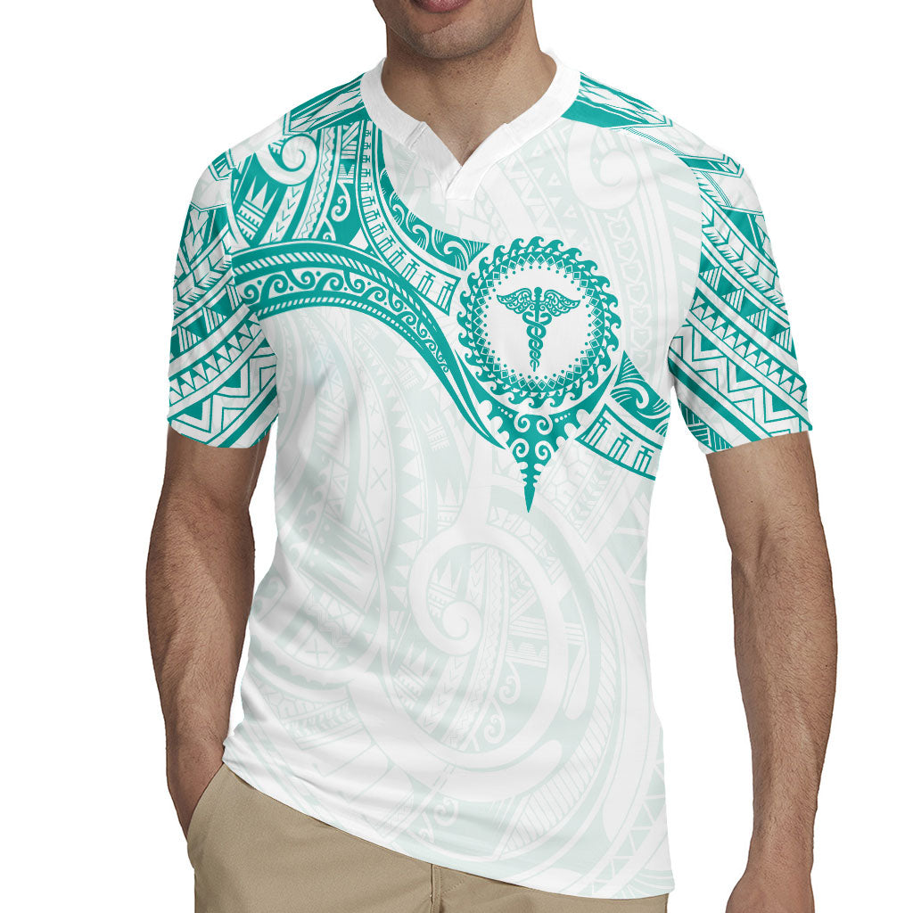 Personalised New Zealand Aotearoa Rugby Jersey Nurse Tribal Teal Version LT05 - Polynesian Pride