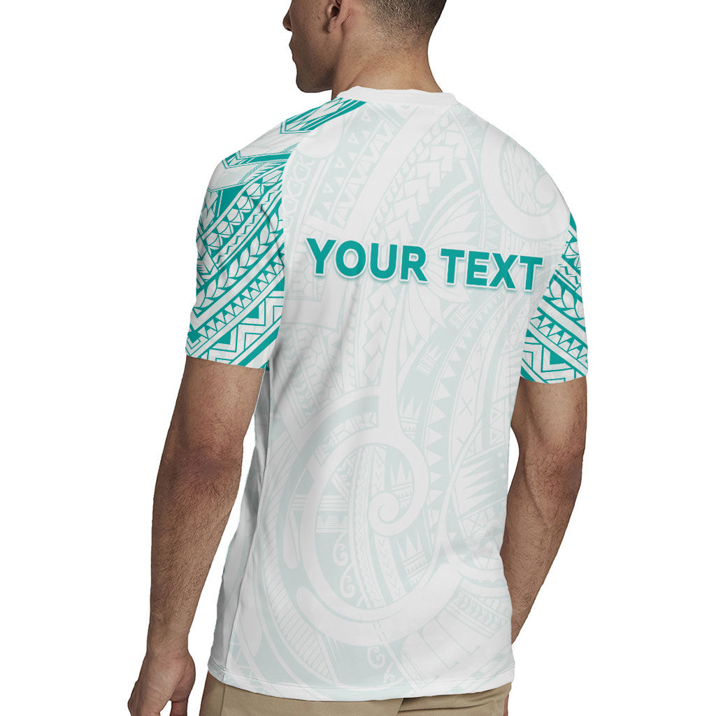 Personalised New Zealand Aotearoa Rugby Jersey Nurse Tribal Teal Version LT05 - Polynesian Pride