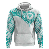 Personalised New Zealand Aotearoa Zip Hoodie Nurse Tribal Teal Version LT05 Pullover Hoodie Teal - Polynesian Pride