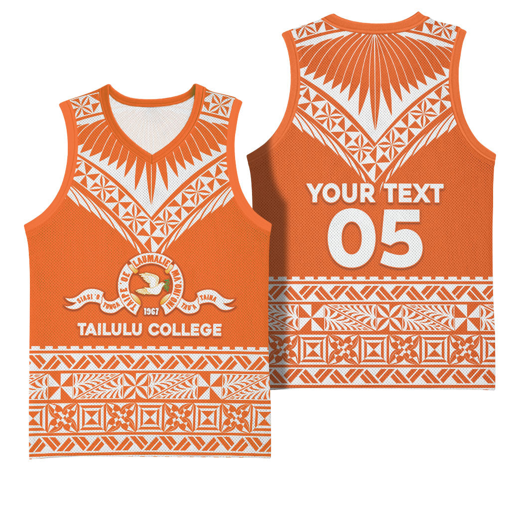 Personalised Tonga Tailulu College Basketball Jersey Tongan Kupesi Pattern
