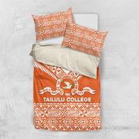 Tonga Tailulu College Bedding Set Tongan Kupesi Pattern LT05 US Twin 172cm x 218cm Orange - Polynesian Pride