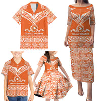 Personalised Tonga Tailulu College Family Matching Puletasi and Hawaiian Shirt Tongan Kupesi Pattern
