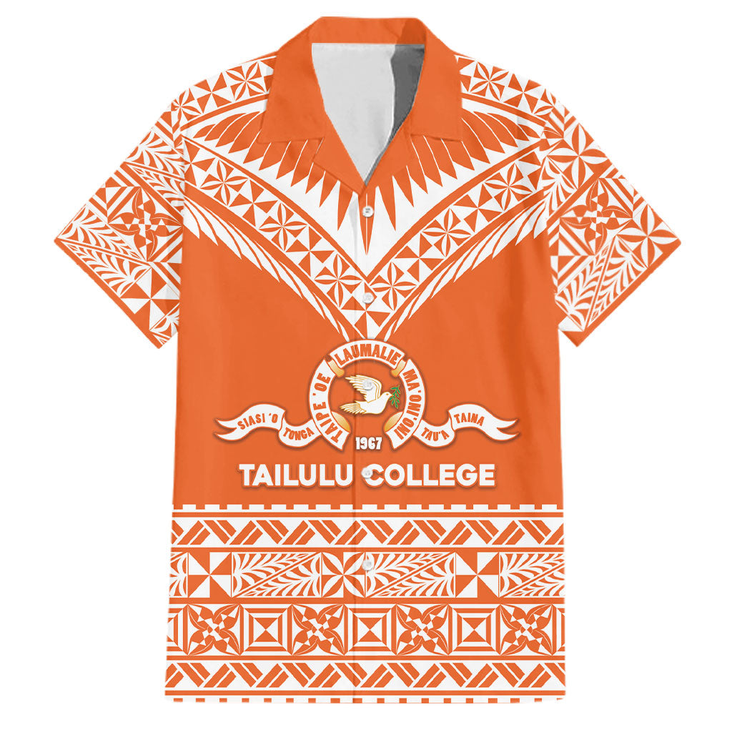 Personalised Tonga Tailulu College Family Matching Puletasi and Hawaiian Shirt Tongan Kupesi Pattern