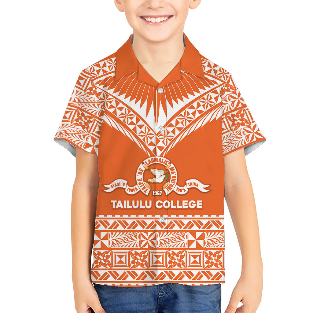 Personalised Tonga Tailulu College Family Matching Puletasi and Hawaiian Shirt Tongan Kupesi Pattern