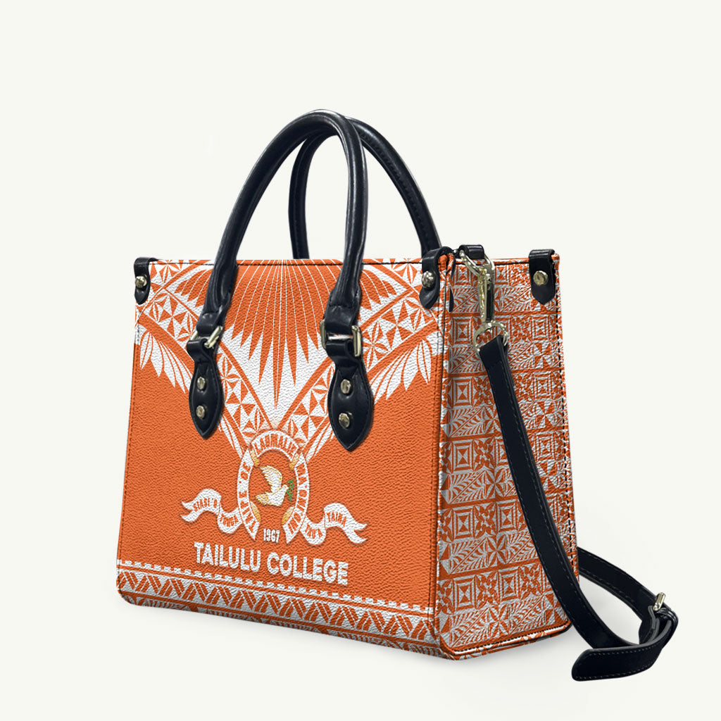 Tonga Tailulu College Leather Bag Tongan Kupesi Pattern