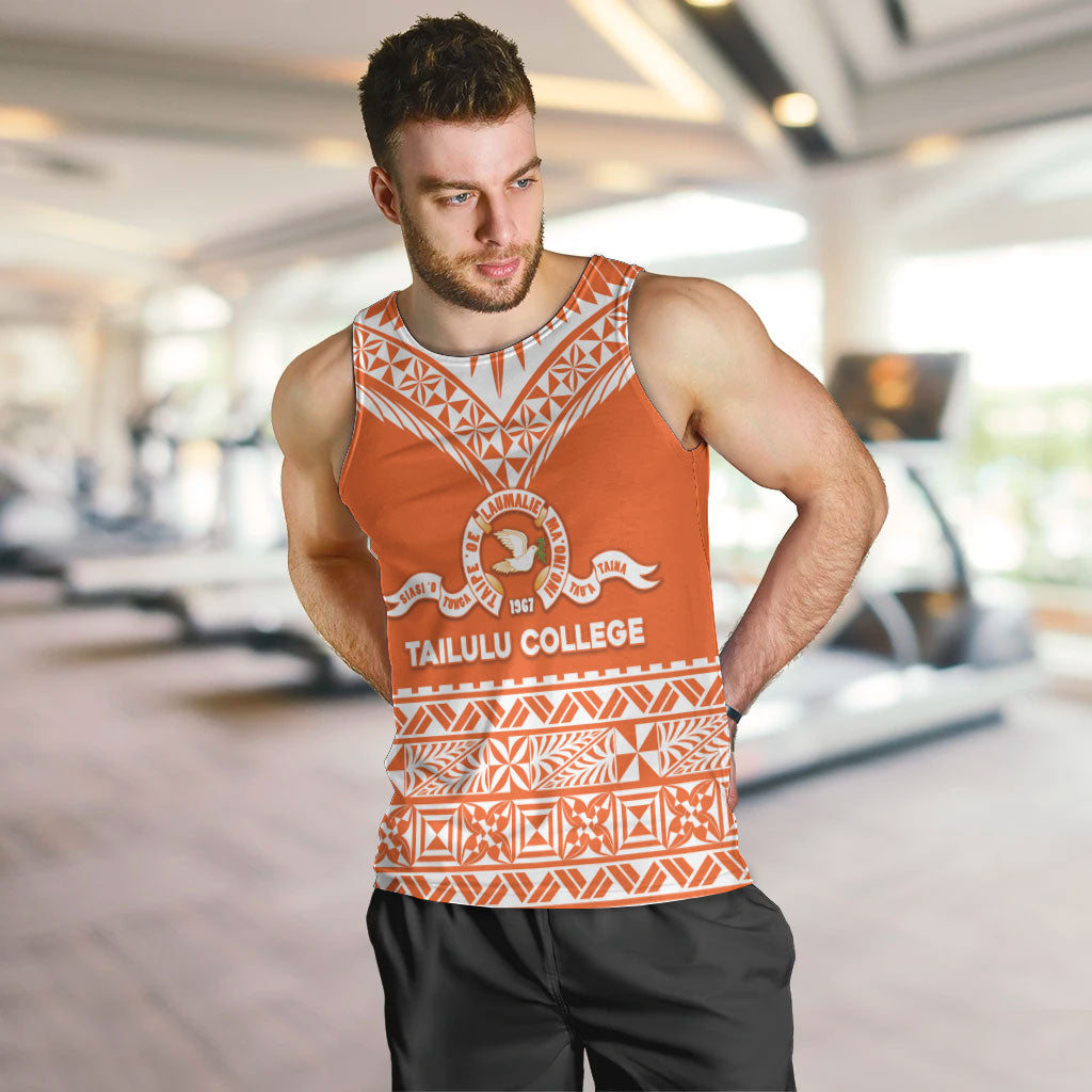 Personalised Tonga Tailulu College Men Tank Top Tongan Kupesi Pattern