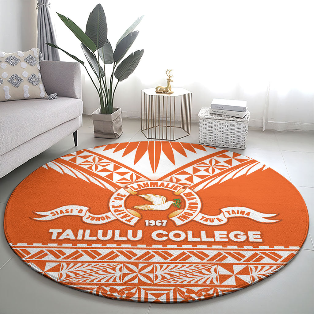 Tonga Tailulu College Round Carpet Tongan Kupesi Pattern
