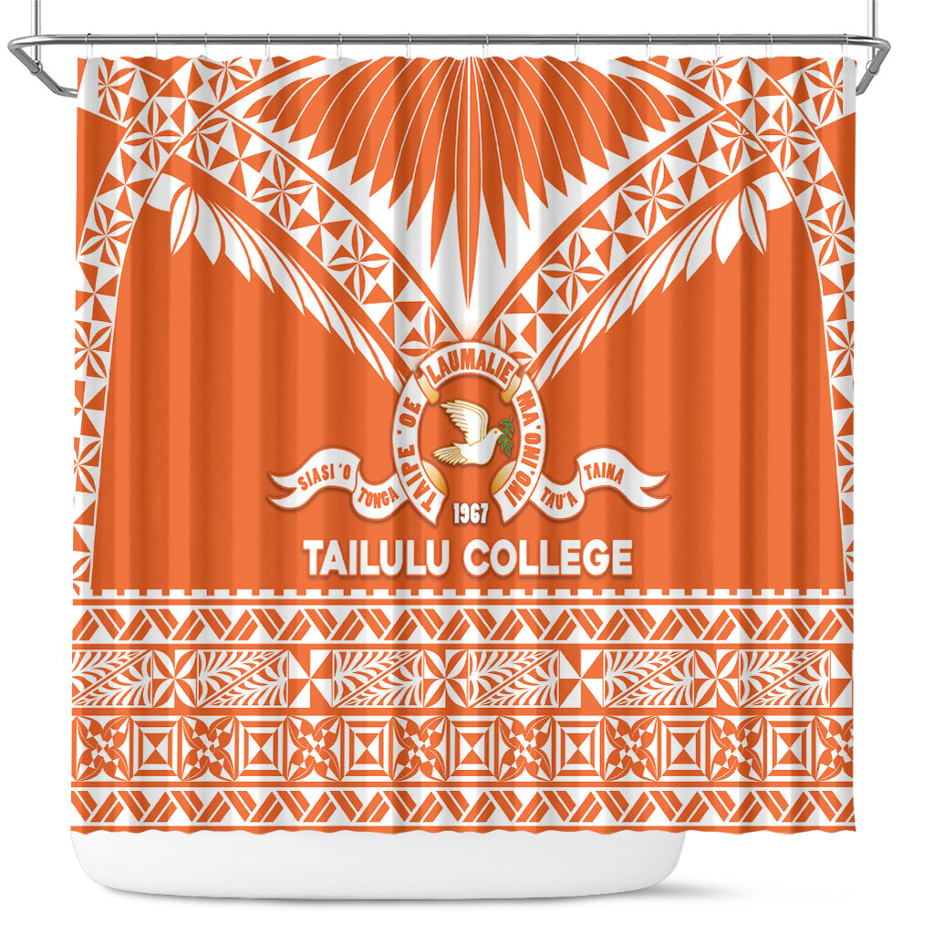 Tonga Tailulu College Shower Curtain Tongan Kupesi Pattern