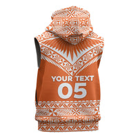 Personalised Tonga Tailulu College Sleeveless Zip Hoodie Tongan Kupesi Pattern LT05 - Polynesian Pride