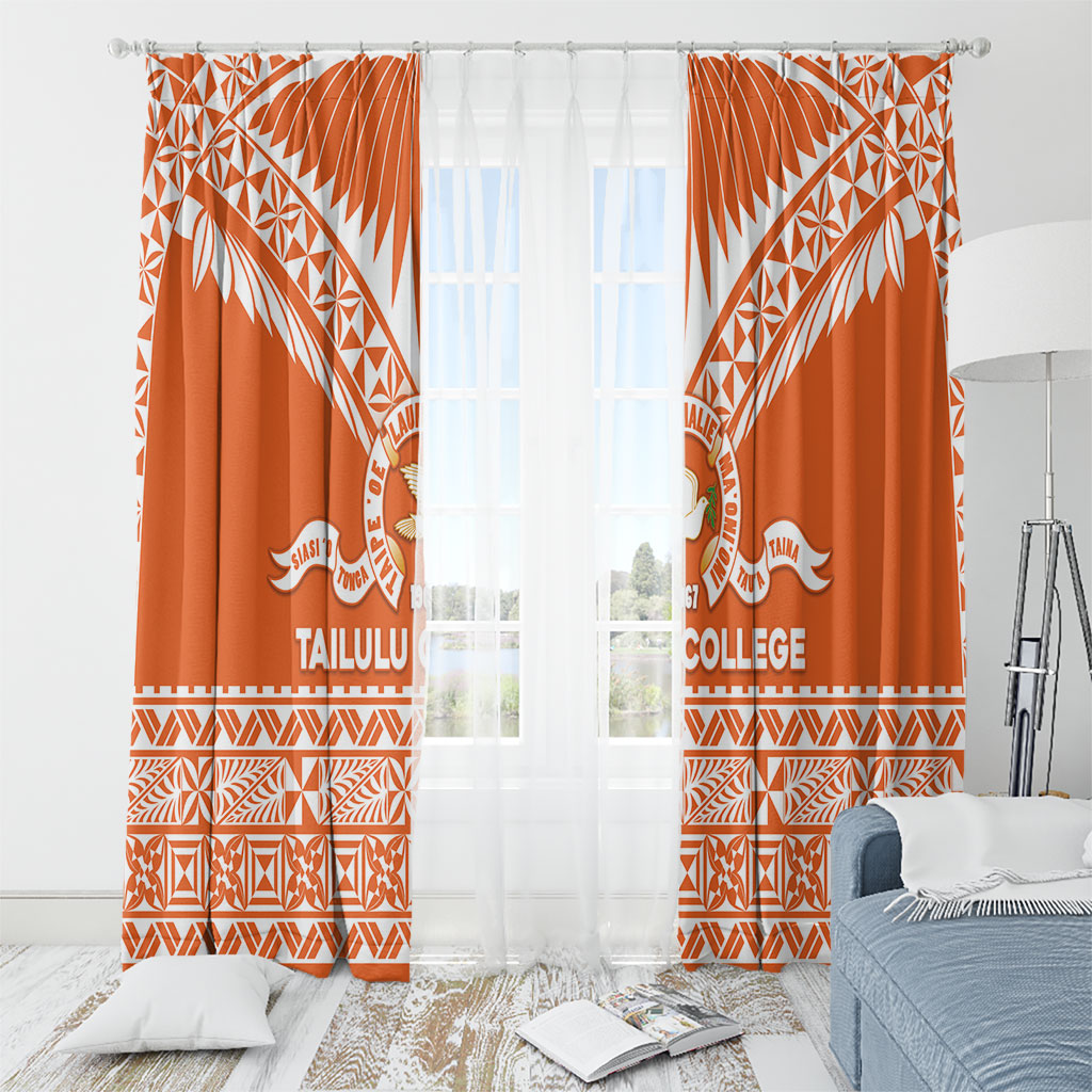 Tonga Tailulu College Window Curtain Tongan Kupesi Pattern
