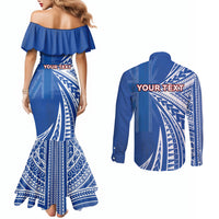 Personalised Hawaii 808 Couples Matching Mermaid Dress and Long Sleeve Button Shirt Unique Style LT05 - Polynesian Pride