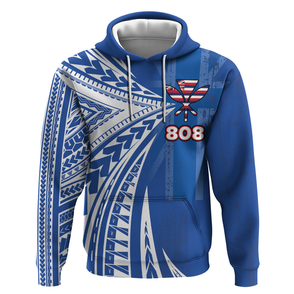 Personalised Hawaii 808 Hoodie Unique Style LT05 Pullover Hoodie Blue - Polynesian Pride