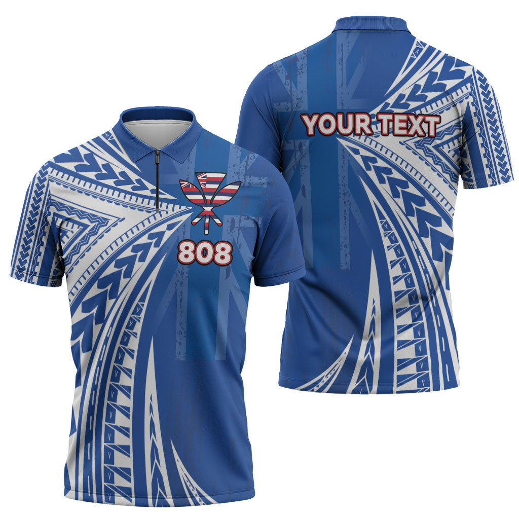 Personalised Hawaii 808 Zipper Polo Shirt Unique Style LT05 - Polynesian Pride