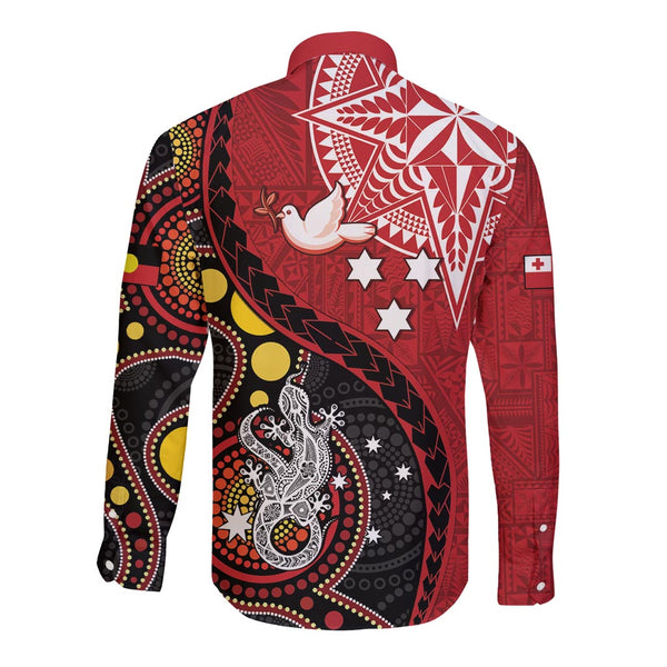 (Custom Personalised) Tonga Vavau High School Long Sleeve Button Shirt Tongan Ngatu Pattern LT14 main image 0