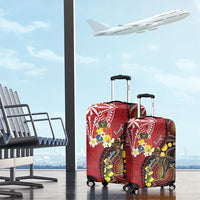 Tonga Ngatu And Australia Aboriginal Luggage Cover Tongan Dove And Kangaroo Together LT05 - Polynesian Pride