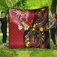 Tonga Ngatu And Australia Aboriginal Quilt Tongan Dove And Kangaroo Together