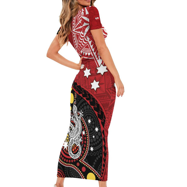 Australia And Tonga Long Sleeve Shirt Aboriginal Mix Tongan Ngatu Unique Style LT14