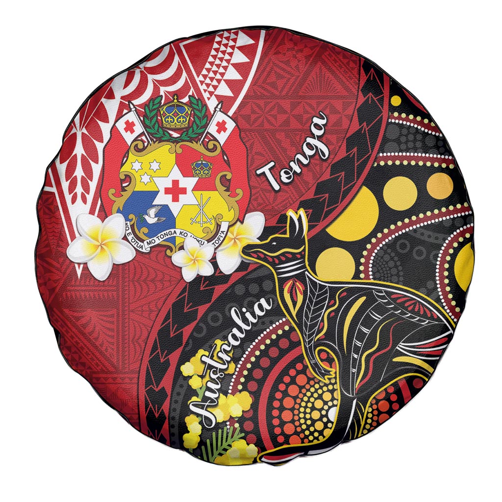 Tonga Ngatu And Australia Aboriginal Spare Tire Cover Tongan Dove And Kangaroo Together