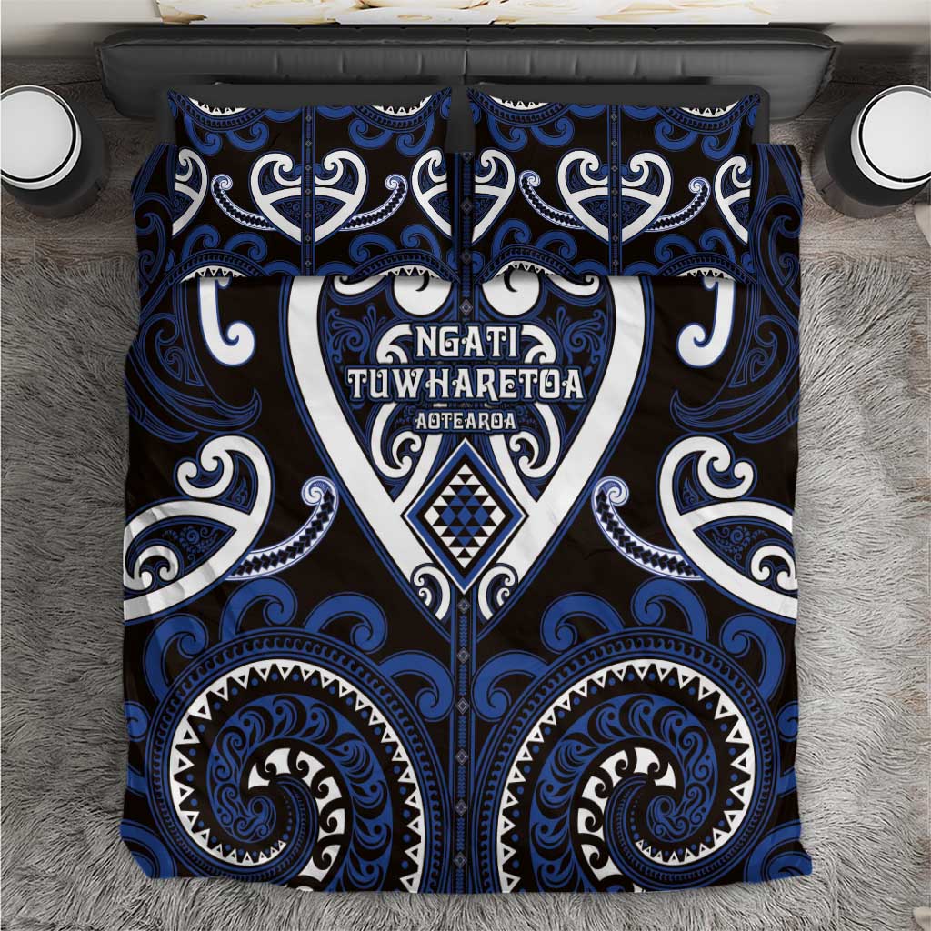 Aotearoa Ngati Tuwharetoa Bedding Set Maori Tribal Pattern LT05 Navy - Polynesian Pride