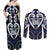 Custom Aotearoa Ngati Tuwharetoa Couples Matching Off Shoulder Maxi Dress and Long Sleeve Button Shirt Maori Tribal Pattern