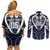 Custom Aotearoa Ngati Tuwharetoa Couples Matching Off Shoulder Short Dress and Long Sleeve Button Shirt Maori Tribal Pattern