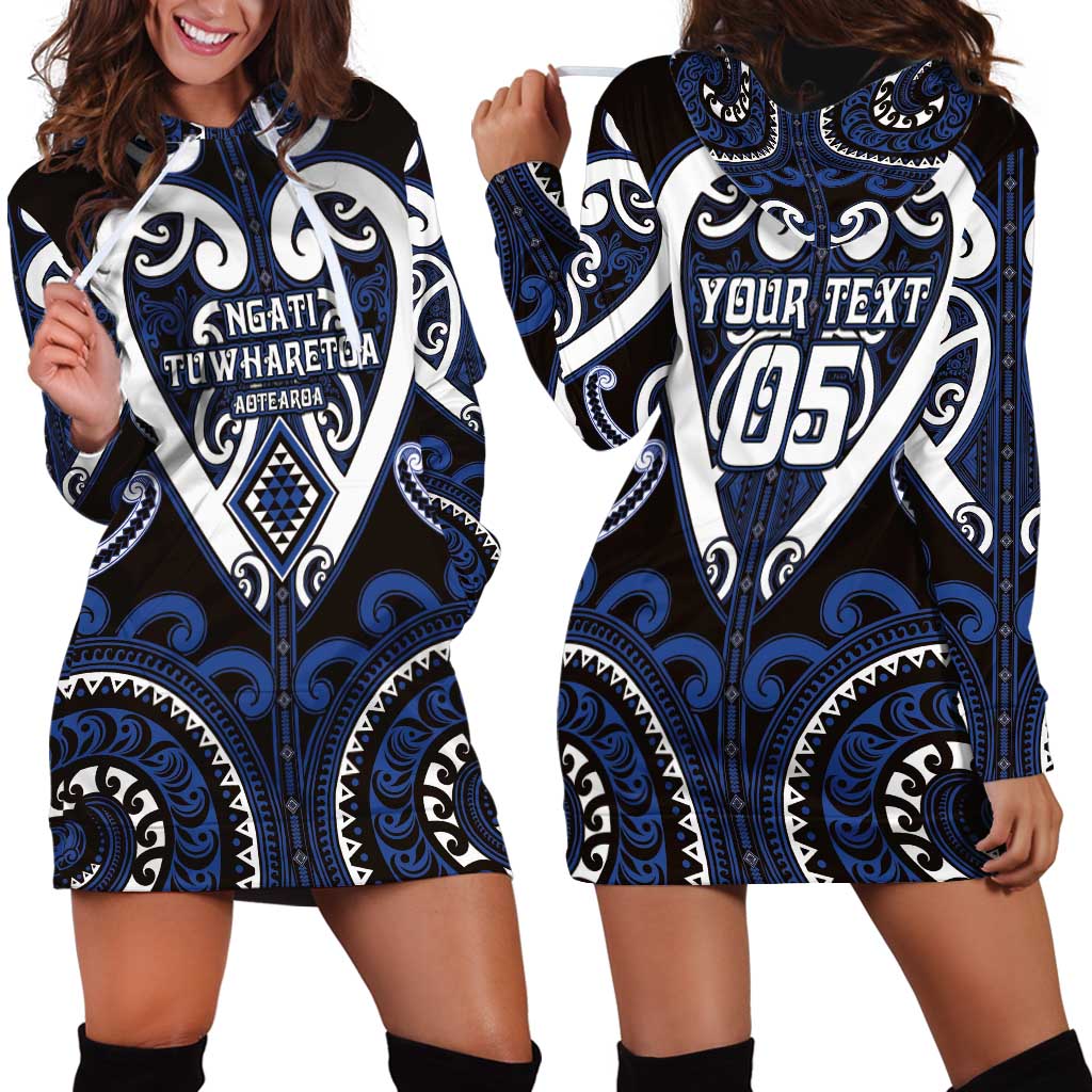 Custom Aotearoa Ngati Tuwharetoa Hoodie Dress Maori Tribal Pattern LT05 - Polynesian Pride