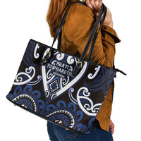 Aotearoa Ngati Tuwharetoa Leather Tote Bag Maori Tribal Pattern